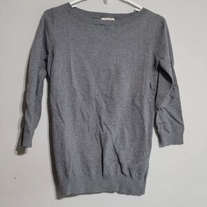 Loft Gray Sz‎ XS Top Shirt Coastal Nautical Crew Knit prep golf